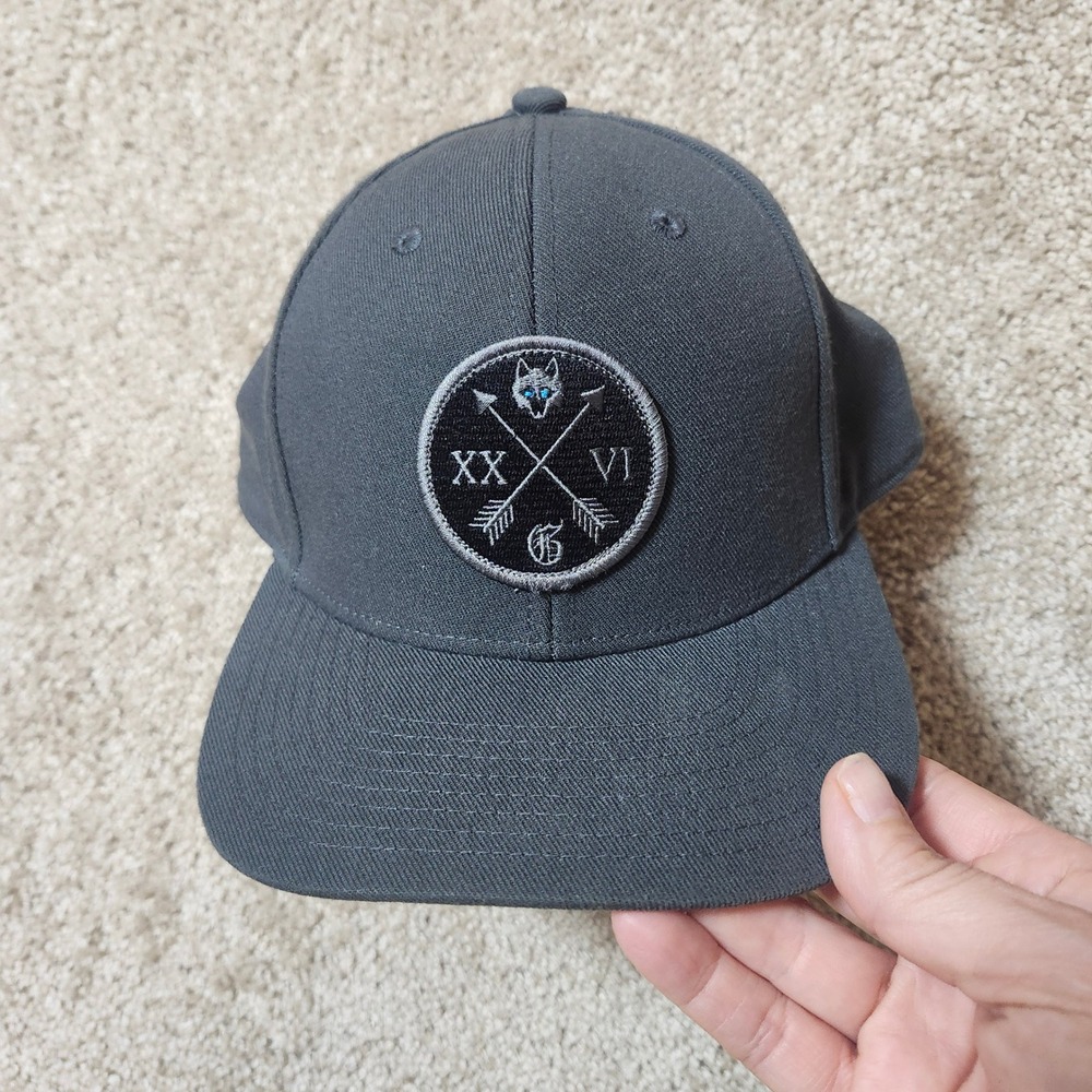 Greyson Hat Snapback Wolf Logo Patch Roman Numerals Charcoal Gray OSFM FLAWS